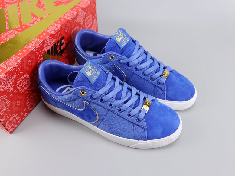 Women Nike SB Blazer Low CLOT 2020 Blue White Shoes - Click Image to Close